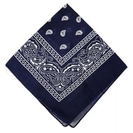 Paisley Cotton Bandana for Men & Women – Soft, Lightweight, Multipurpose Headwear for Fashion, Outdoor Activities, and Hair Accessories (Multiple Colors) (Navy Blue)