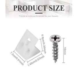 Pack of 50 Back Wall Connectors, Back Wall Connectors, Drawer Wedges, Wedge for Sagging Drawer Bases, Cabinet Back Wall Drawers Wedges, Plastic Back Wall Holder with Screws (White)