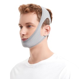 Chin Strap for Cpap Users, 2024 Comfortable Anti Snoring Chin Strap Cpap Chin Strap for Snoring, Anti Snore Chin Strap Cpap Chin Straps for Men Women to Keep Mouth Closed While Sleeping(Gray)