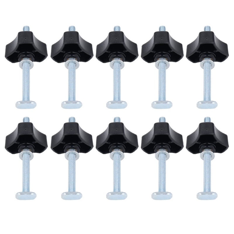 10 Sets T Track Knobs Stainless Steel M8x100mm Threaded Bolt