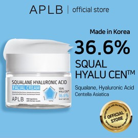 APLB Squalane Hyaluronic Acid Facial Cream | SQUAL HYALU CEN™ 36.6% 1.86 FL.OZ/Korean Skincare, Deep hydration, Moisturizer, Dry skin, Wrinkle Care, Revitalize for gentle and improve skin texture