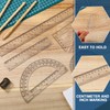 Tenare 18 Pcs Plastic Clear Ruler Math Set Includes Protractor,