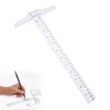 T Ruler Double Sided Plastic T-Square Metric Ruler, Transparent T