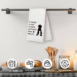 YLZlhb A House is Not A Home Without Paw Prints Kitchen Towels, Dog Cat Lovers Gifts for Women, Dog Cat Theme Hand Towel, Pet Paw Prints Decor Tea Towel Kitchen Hand Towels 16x24 Inch