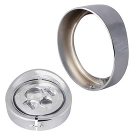NTHREEAUTO - Anillo para faros delanteros de 7 pulgadas, chapado en cromo, para motocicleta, faros delanteros y anillos franceses, accesorios de decoración compatibles con Harley Road King Electra