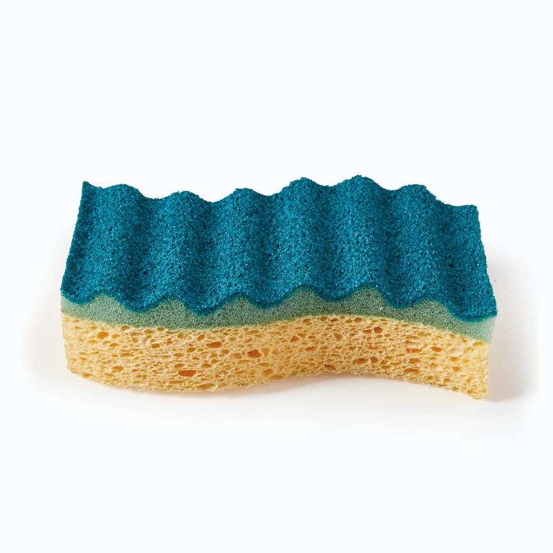 Spontex Fiber and Cellulose Abrasive Sponge, Yellow