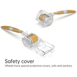 ZGTS Derma Roller System 192 Needles Titanium Alloy Needles Roller for Acne Skin Hair Loss, Gold, 0.30mm