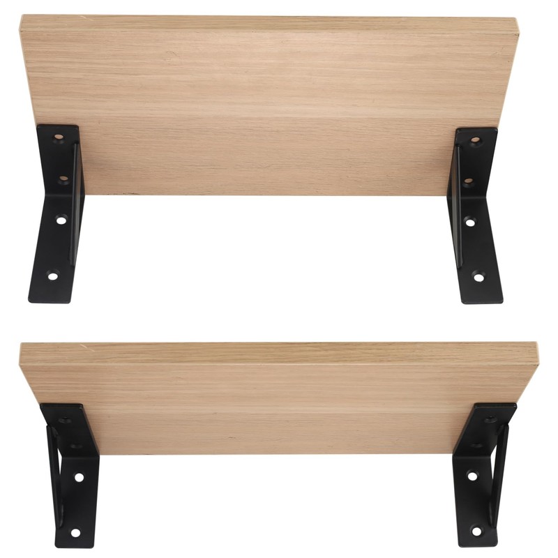 Set of 4 Shelf Brackets, Wall Mount, Heavy-Duty 90-Degree Metal