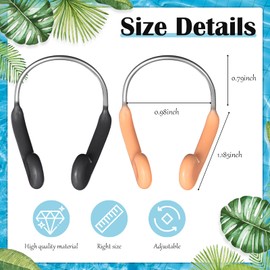 Weewooday 2 Pcs Swimming Nose Clip Unisex Adult Swimming Competition Nose Clip Training Nose Plugs Swimming Competition Protector with Storage Cases for Adults Water Sports Pool (Dark Grey and Beige)