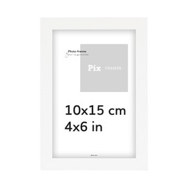 Pix FRAMES Picture Frame 10 x 15 cm - Wooden Frame for Photo - Frame with Plexiglass Panels - Frame for Hanging and Standing - Modern Photo Frame - White