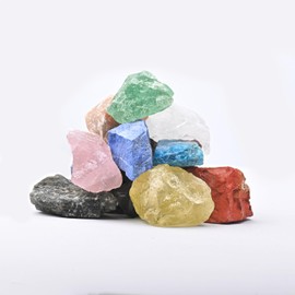 Gemstone Raw Crystals Mixed Colors, 1"-1.9" Natural Healing Crystal Raw Stone for Table Bowl, Yoga Meditation, Flower Beds, Garden, Stone Collection, Home Decor, Gifts (0.88lb/400g)