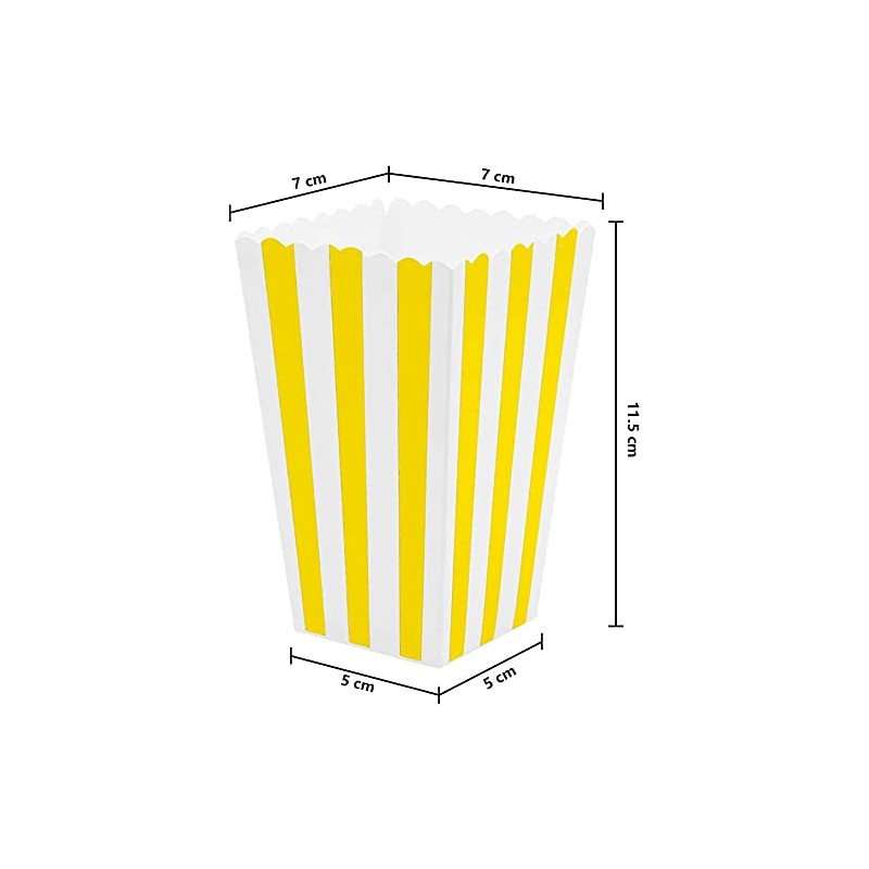 Pack of 18 Popcorn Trays, Popcorn Bags, Striped Popcorn Buckets,