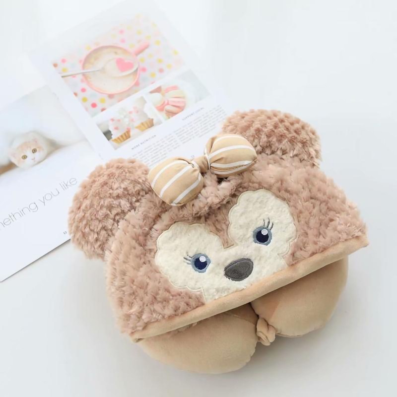 Hooded U Shaped Pillow Cute Cartoon Travel PP Cotton U