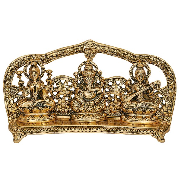 craftvatika Goddess Laxmi Ganesha Saraswati Idol - Lakshmi Ganesh Saraswati