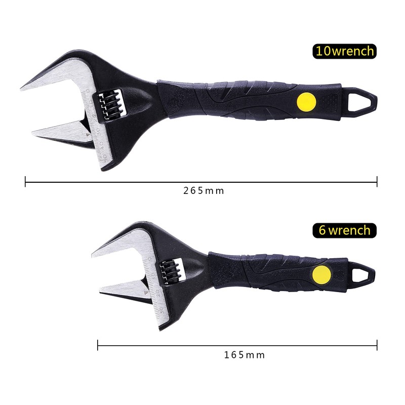 Sharp-tec Adjustable Spanner Set, Wide Jaw Opening Adjustable Wrench, Heavy-Duty