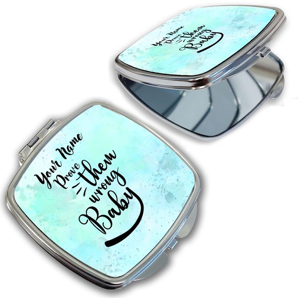 Bleu Reign Compact Personalized Pocket Mirror Custom Name Aqua Blue