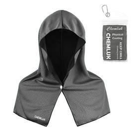 CHEMLUK Cooling Hoodie Towels for Neck and Face, UPF 50 Protection Instant Cooling Towel for Hot Weather, Lightweight Quick Dry Cool Towels for Gym, Workout, Baseball, Golf, Sports, Camping, Travel