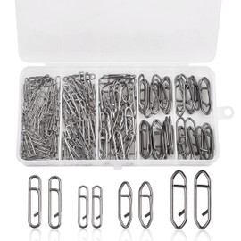 Power Clips Fishing Speed Clips - 190/Box Stainless Steel Quick Change Fast Link Fishing Snap Connector for Freshwater Saltwater 26LB - 121LB