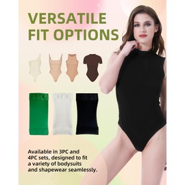 Liebster 3PC & 4PC Women's Bodysuit Extender Set - Adjustable Long Torso in Multiple Colors, Comfort Fit with Plastic Snaps