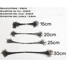 PISCORUSH 50pcs Fishing Wire Leaders Nylon-Coated Fishing Line Trace Lure Leaders with Swivels and Snaps Stainless Steel Fishing Tackle Leaders Tackle (6inch 50PCS, Silver)