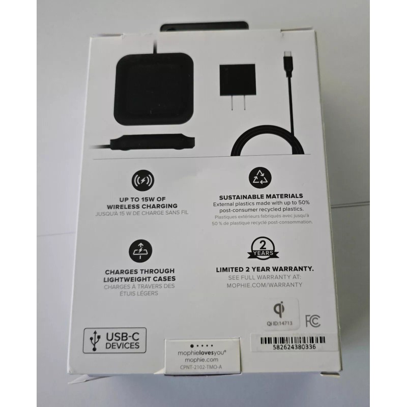 mophie NEW OEM Black Mophie 15W Universal USB-C Wireless Charging