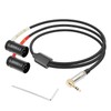Devinal Right-Angle 1/8" inch to Dual Rotatable Right-Angle XLR Cable,