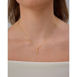 PAVOI 14K Yellow Gold Plated Dainty Dog Tag Charm Pendant Mom Necklace for Women - Gold Adjustable Sliding Chain Mama Necklace Jewelry for Mothers Day - New Mommy to Be Gift Removable Charm Pendant