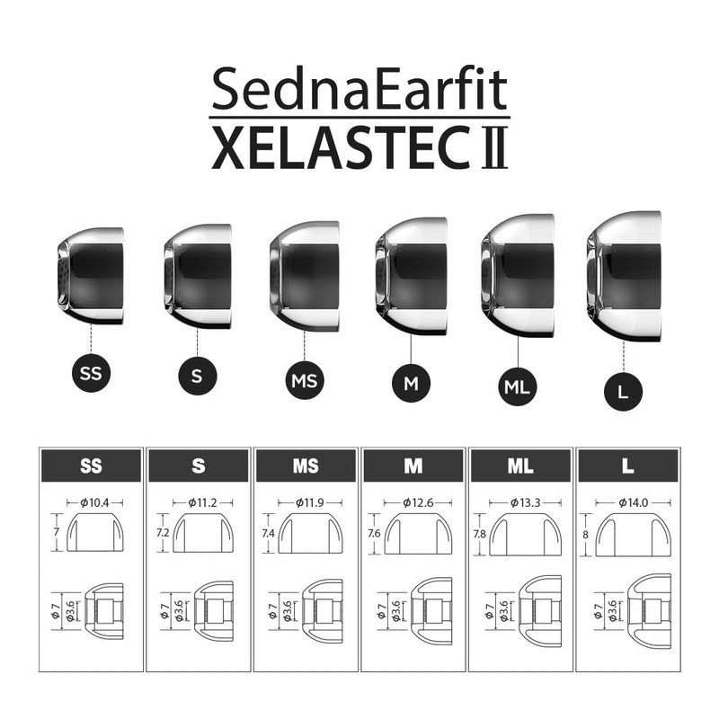 AZLA SednaEarfit XELASTEC II Standard [2 Pairs M Size Earpiece
