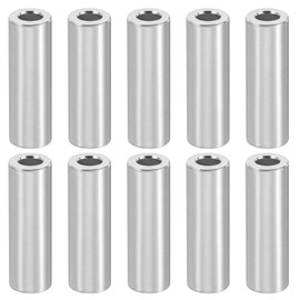 PATIKIL M4 Aluminum Spacers, 10 Pcs Metal Spacer Aluminum 4.2mm ID x 8mm OD x 25mm L Aluminum Spacer Screw Standoff Round for 5/32inch or M4 Screw Bolts