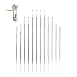 BIUTEFOR Hand Sewing Needles, Round Needles, Set of 12, For Elderly, Side Mount, Leather Tools, Handicrafts, Embroidery Needles, Knitting Yarn, The Craft Tool, Special Needle Set
