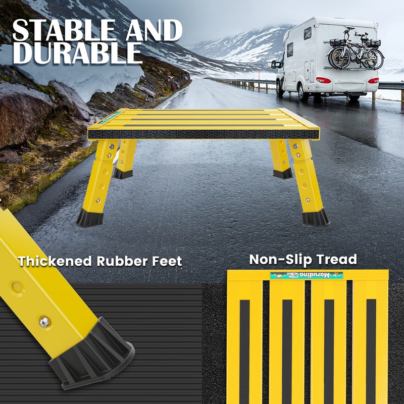 Marudina Large Platform RV Step with Cloth Cover and Anti-Slip