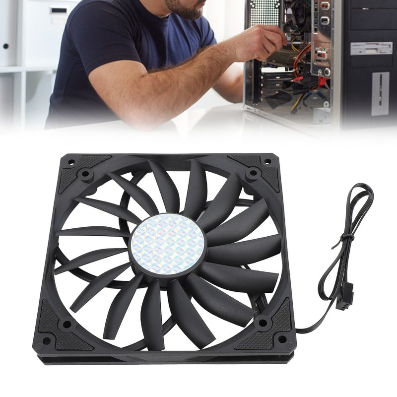 140mm 4 Pin PWM Case Fan Ultra Thin 15mm 1100RPM