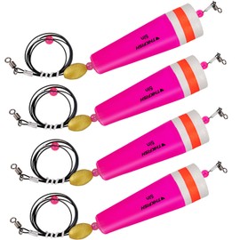 THKFISH Floats Fishing Floats Fishing Floats Set of 4 Popping (Pink, 5 inches)