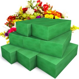 Max Shape Pack of 8 Large Size Floral Foam Blocks for Fresh and Artificial Flowers (9” L x 4” W), Wet Florist Foam Blocks for Wedding Holiday Decorations (8 Pack)