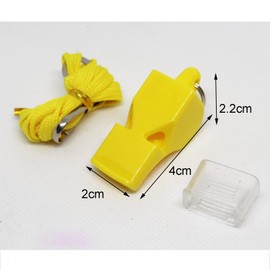 Yoezuo Whistle with Lanyard, Pack of 4 Colours Plastic Whistle Sports Whistles with Adjustable and Removable Lanyard for School Sports, Football, Physical Lessons (Black, Red, Yellow, Blue)