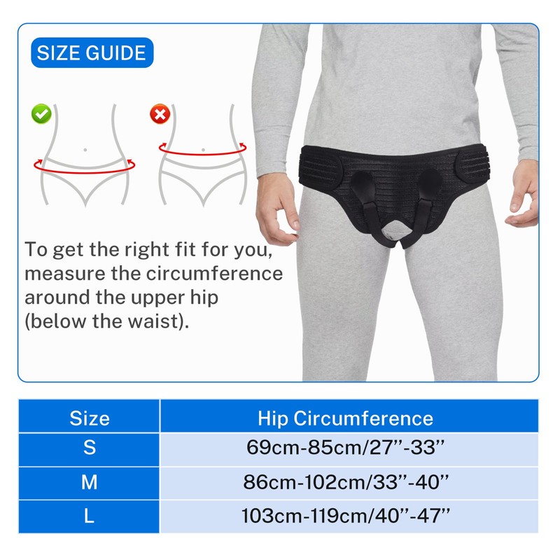 KUAZIDAR Hernia Belt for Men & Women - Single/Double Inguinal