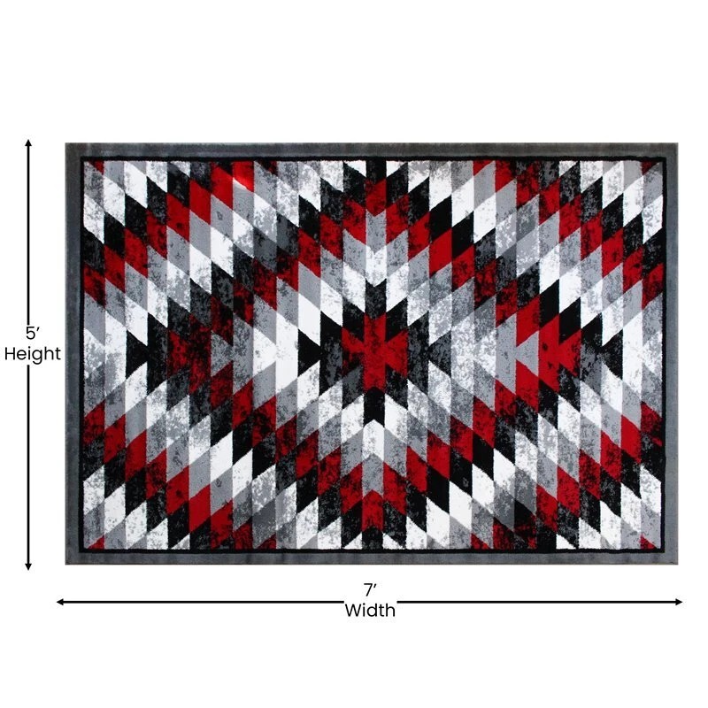 Flash Furniture Teagan 63.6" x 87.6" Diamond Olefin Fabric Area