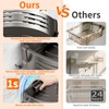 OKEJUNYE Corner Shower Caddy Suction Cup, Shower Shelves Organizer for