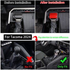Aunginsy Car Gear Shifter Hand Brake Trim Cover Compatible with Toyota Tundra 2022+, Sequoia 2023+ & Tacoma 2024+, Automatic Center Console Gear Shift Head Knob Scratch Protector Cover ABS Accessories