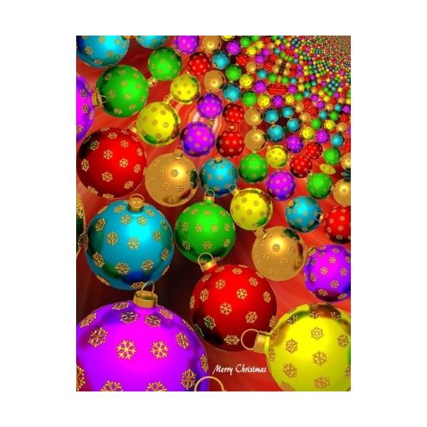 Merry Christmas: Holiday Christmas Ball Ornament Design Notebook/Journal 8.5 x