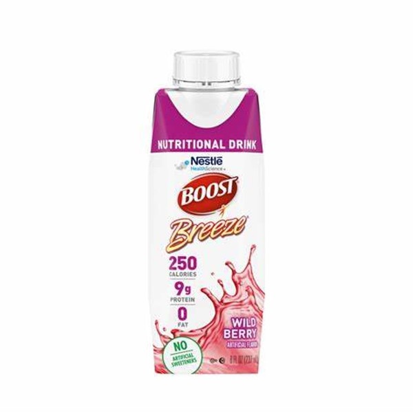 BOOST Breeze Nutrition 8oz Wildberry Fat-Free Drink, 24/Cs