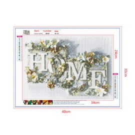 DIY 5D Diamond Painting by Numbers Kit, Home Diamond Painting Art, Full Set Art Kit, Rhinestone Puzzles, Embroidery Art, Cross Craft Canvas Painting Kit, Wall Stickers, Craft Set, Adults, 40 x 30 cm