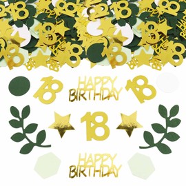ParPix Pack of 100 Confetti 18th Birthday Decoration, Large 6 cm Confetti Decoration 18th Birthday Boy Girl 18th Birthday Decoration Scatter Decoration, 18 Happy Birthday Confetti, Glitter Confetti