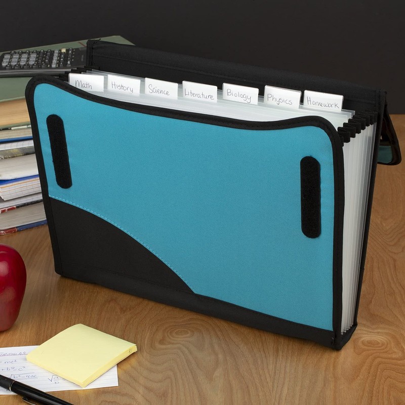 Five Star Expanding File Folder, 8-Pocket Expandable File Folder, Teal