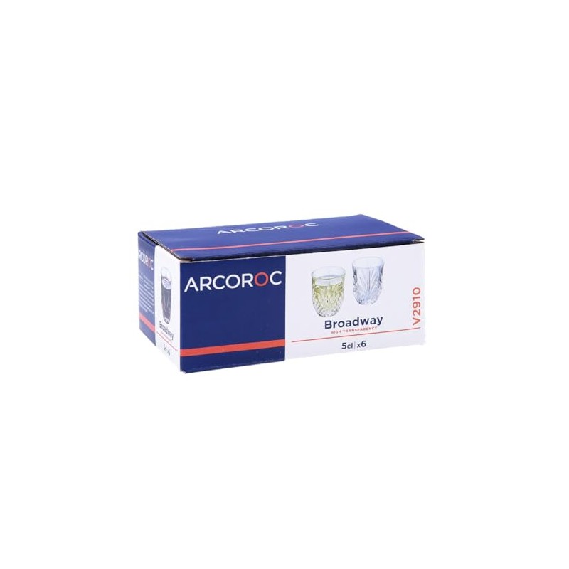 Arcoroc ARC L7253 Broadway Schnapsglas, Shotglas, Stamper, 50ml, Glas, transparent,