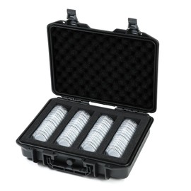 Tankenlid Coin Capsules Case,60 Pieces 46mm Coin Capsules,with Foam Separates and Plastic Storage Organizer Box,6 Sizes (20/25/30/35/40/46mm) Coins Collector Case Holder