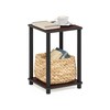 Furinno TURN-N-TUBE Side Table, 2-Tier End Table with Open Shelf,