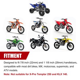 PSLER 2PCS Dirt Bike Hand Guards - Fits 0.86 inch (22mm) & 1.1 inch (28mm) Handlebars, ATV Handguards, PP Plastic & Aluminum, Compatible with Off-Road Bikes, Motocross, MX, ATV, Black