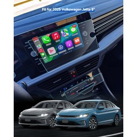 LANTU Car Screen Protector for Volkswagen Jetta 2025 S/SE/SEL/R-Line Accessories Navigation& AC Touchscreen Protector Film Tempered Glass HD Clear Anti-Glare 8''