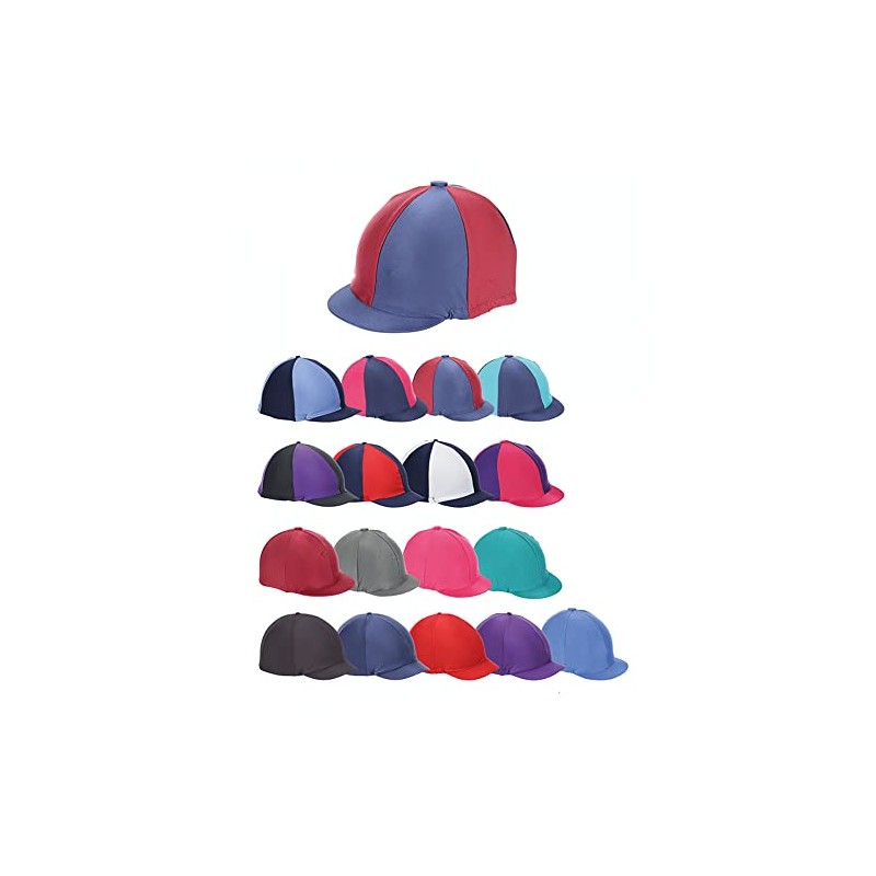 Shires Stretch Skull Hat Cover, Silk in Navy. Onesize